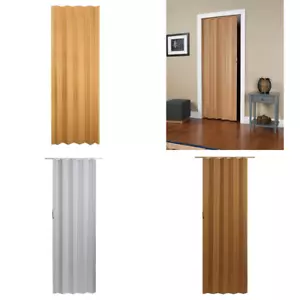 Vinyl Accordion Door Flexible Folding Slide Closet Space Saver Multiply sizes - Picture 1 of 16