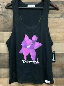 Diamond Supply Company Tank Top Women's XL Purple Flower Blossom Activewear - Picture 1 of 6
