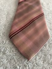 Men’s BAUMLER 100% Silk Tie Q7 Pink Striped Designer Classic Necktie