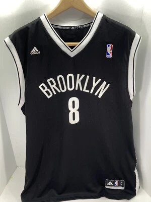 Brooklyn Nets Adidas Jersey Men Sz Large Black Deron Williams #8 NBA Basketball - Image 1 of 4