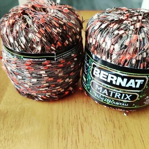 Lot of 2 Skeins Bernat Matrix Yarn Orange Ivory Brown multicolor (Lot #4) - Picture 1 of 4