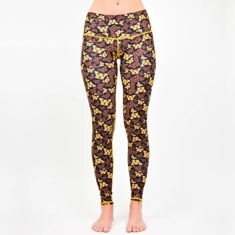 Women's ZooZatz Multi Minnesota Golden Gophers Stacked Mascot Leggings Cover