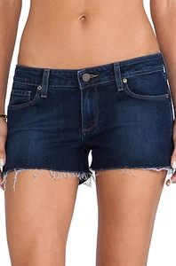 NWT PAIGE JEANS Sz25 CATALINA MIDRISE DENIM STRETCH SHORTS IN BLUE GISELLE - Picture 1 of 4