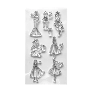 Fashion Girls Clear Stamps for Card Making - Reusable Rubber Stamp for DIY Sc... - Picture 1 of 3