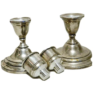 VTG 2 Pair Lord Saybrook International Sterling Silver Candlestick N211 - Picture 1 of 7