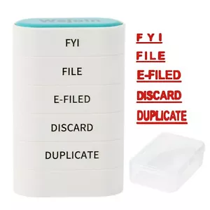 Office File Stamps Set - File Self Inking Rubber Stamp FYI/File/E-Filed/Disca... - Picture 1 of 3