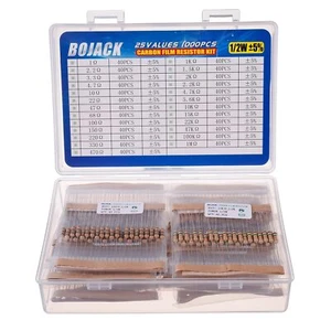 1000 Pieces 1/2 Watt Resistor Kit Assortment in Compartmentalized Storage Box - Picture 1 of 2