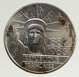 1986 FRANCE Gifts Statue of Liberty US Huge VINTAGE Silver 100 Franc Coin i93658 - Picture 1 of 3
