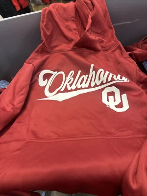 Boys UNIVERSITY OF OKLAHOMA SOONERS Hoodie SWEATSHIRT L 12/14 NEW OU Hood Shirt - Image 1 of 4