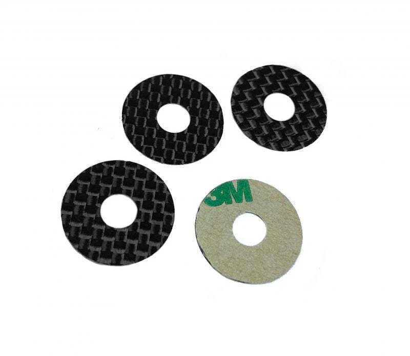 1UP Racing 1UP10402 Carbon Fiber Body Washers Adhesive Backed 5mm Post (4pcs) - Image 1 of 1