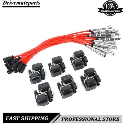 6pcs Ignition Coils & Spark Plug Wire Sets For Mercedes-Benz C CL CLK ML Class Foto 1 de 4