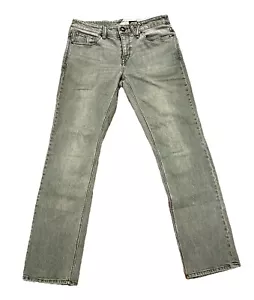 Volcom Solver Modern Straight Jeans Mens 32x33 Gray Light Wash Great Condition! - Picture 1 of 17