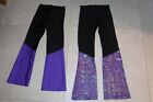 Starlite dance trousers childrens jazz flared black purple size 1 and size 2 S