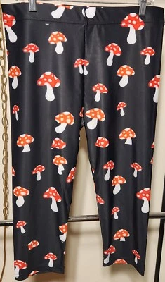 Leggings XL negros con setas rojas y blancas nuevas sin etiquetas Foto 1 de 3