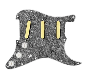 920D Gold Foils 7 way w/Toggle Loaded Pickguard Black Pearl/Wh for Strat Guitars - Picture 1 of 1