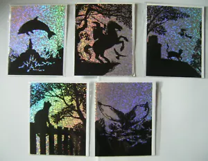 Heidnische Karten x 5 True Vintage SCHATTENMAGIE Hippie Mythischer Zauberer LOT3 - Bild 1 von 4