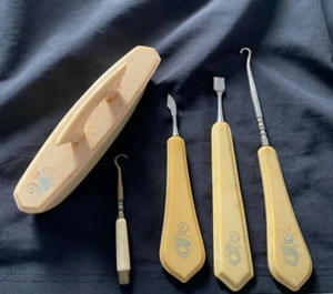 Antique Celluloid 5 Pieces Manicure Set Preowned - Picture 1 of 8