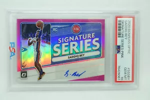 2020-21 Optic Signature Series Pink Prizm 24/25 Saddiq Bey Rookie Auto PSA 10 - Picture 1 of 2