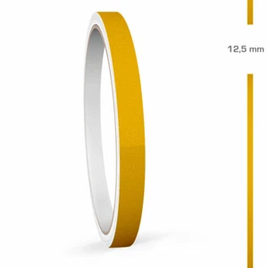 Zierstreifen 12,5mm 10 Meter Reflektierend Gelb Glänzend Glanz Auto Boot WoMo - Bild 1 von 5