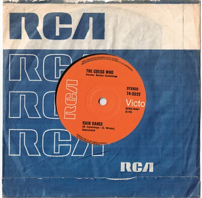 THE GUESS WHO - RAIN DANCE / ONE DIVIDED Very rare 1971 Aussie Pop Rock Single! - Image 1 of 2
