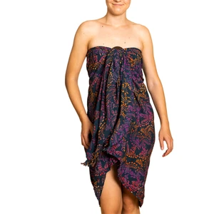 PANASIAM Sarong dunkle Designs, Strandtuch Pareo batik handgemach Schal Halstuch