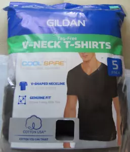~Gildan Men's V-Neck T-Shirts, Black/Gray Multipack, Assorted (5-Pack), X-Large~ - Picture 1 of 9
