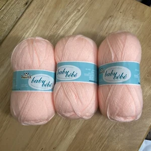 Phentex Baby Be'be' Acrylic Baby Yarn Apricot 12 - 3 Skeins 50g each #2 Fine - Bild 1 von 4
