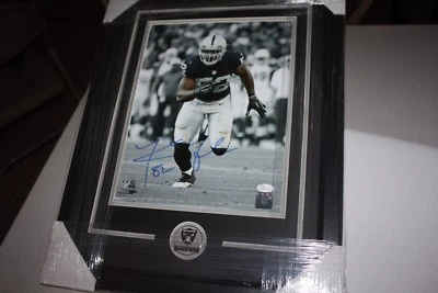 OAKLAND RAIDERS KHALIL MACK #52 SIGNED FRAMED 11X14 PHOTO JSA WITNESS RARE!   - Image 1 of 3