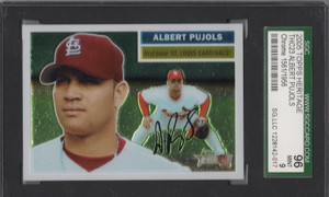 2005 Topps Heritage Chrome #THC23 Albert Pujols SGC 9 MINT serial #'d/1956 Cards