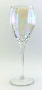 VTG 1 Toscany Crystal Hand Blown Rainbow Iridescent Optic Water Wine Glass 8.75" - Picture 1 of 15