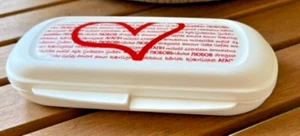 Tupperware Dose Box weiß mit Herz, passend für Müsliriegel, Milchschnitte u.v.m. - Bild 1 von 2