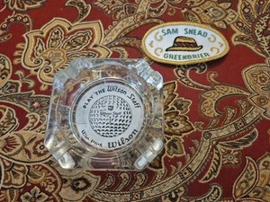 OL Wilson Staff Golf Ball Ashtray And Sam Snead Greenbrier Hotel Golf Cap Patch - Picture 1 of 3