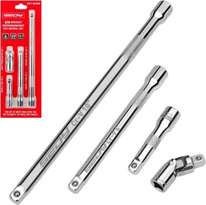 4Pc 3/8" Drive Socket Extension Bar Set w/ Universal Joint, Cr-V Steel Tools - Bild 1 von 3