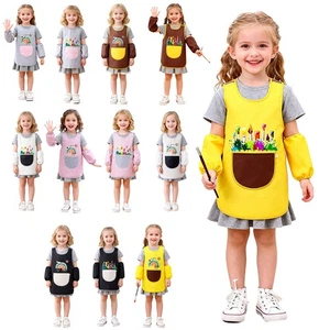 Kids Pullover Cooking Sleeve Covers Classroom Painting Apron Home Boys Girls - Picture 1 of 95