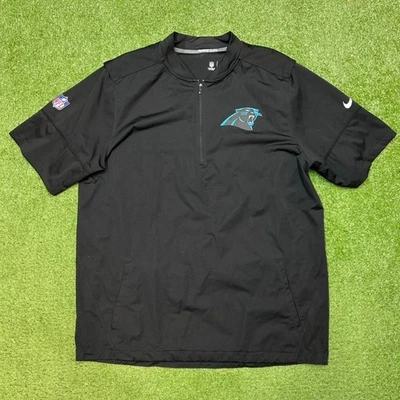 Nike Carolina Panthers TEAM ISSUED NFL Short Sleeve 1/4 Zip Pullover Jacket XL - Image 1 of 4