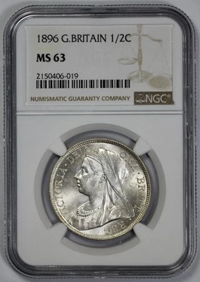 1896 Great Britain 1/2C Half Crown NGC MS 63 - Image 1 of 4