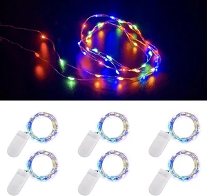 Fairy Lights Battery Operated, 6-Pack Mini String Lights, 20 6 Pack, Colorful  - Picture 1 of 7
