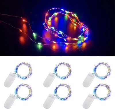 Fairy Lights Battery Operated, 6-Pack Mini String Lights, 20 6 Pack, Colorful  - Image 1 of 4