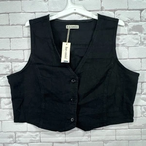 Luvamia Denim vest for women Size 2xl Black  - Picture 1 of 5