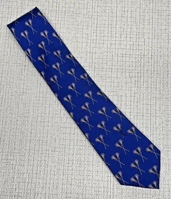 ALYNN Neckwear 100% Silk Blue "Lacrosse" Novelty Tie - Image 1 of 4