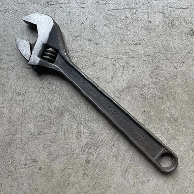 Llave Ajustable Crestoloy Vintage Media Luna 12" 300mm Óxido Negro Hecha en EE. UU. Foto 1 de 4
