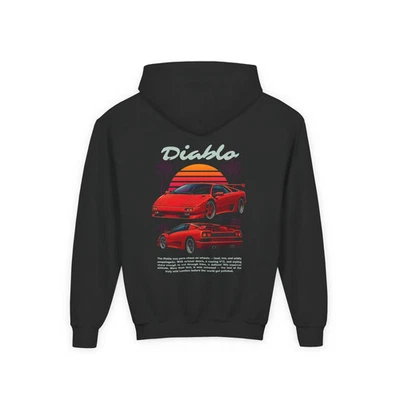 1990-2001 Lamborghini Diablo Niños Sudadera con Capucha - Motorsport Niños Suéter Regalo Foto 1 de 2