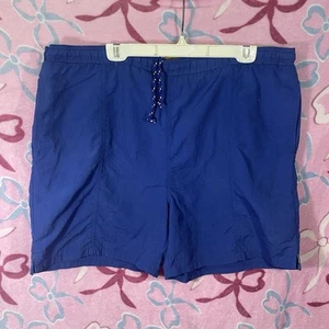 Vtg Trader Bay Swim Trunks Men's Large Blue & Yellow Beach Swim Wear - Picture 1 of 13