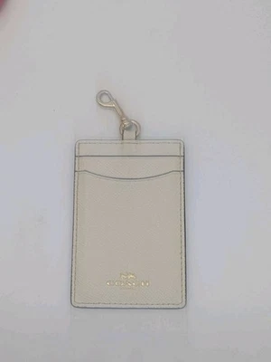 Porta-documentos Coach White Crosshatch couro carteira de identidade *Leia* - Imagem 1 de 4