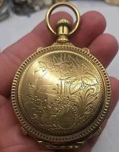Rare Large Stanley Watch Brass Pocket Watch W/ Box Hinge Case 55mm - Picture 1 of 15