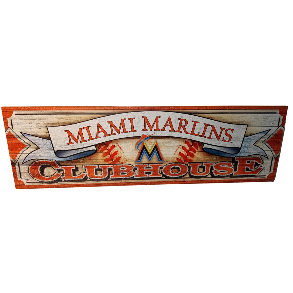 Miami Marlins Clubhouse Wooden Wall Sign - Image 1 of 4