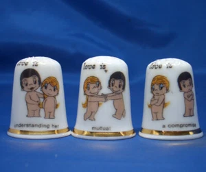 Birchcroft Porzellan Fingerhüte -- 3er Set -- Liebe ist Verständnis - Bild 1 von 2