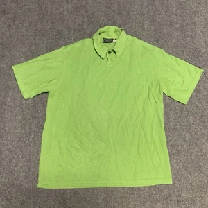 Versace Classic V2  Large Polo Shirt Italy Button Green Lightweight - Picture 1 of 8