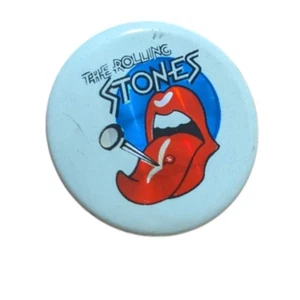 1981 Rolling Stones UK Tour Pin Badge Button Pierced Tongue England Vintage - Picture 1 of 2