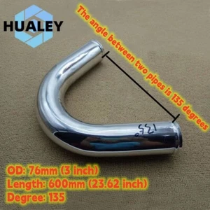 76mm 3" 135 Degree Elbow Aluminum Turbo Intercooler Pipe Piping Tube L=600mm - Picture 1 of 2